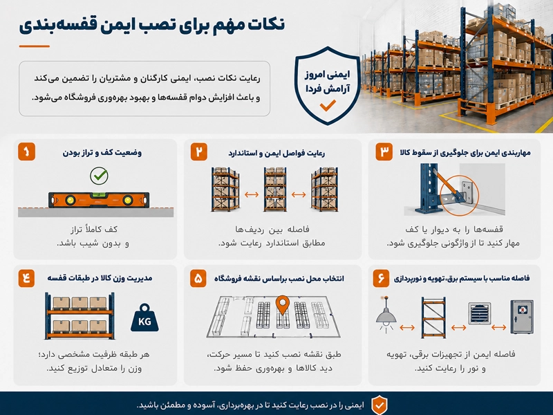 مهم ترین نکات برای نصب قفسه فروشگاهی
